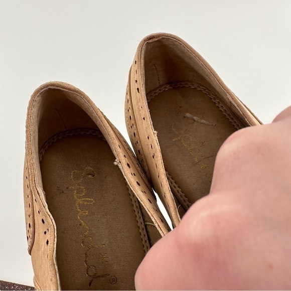 Splendid flats size 6 tan leather brouge wingtip oxfords spectators Academia - Picture 10 of 13